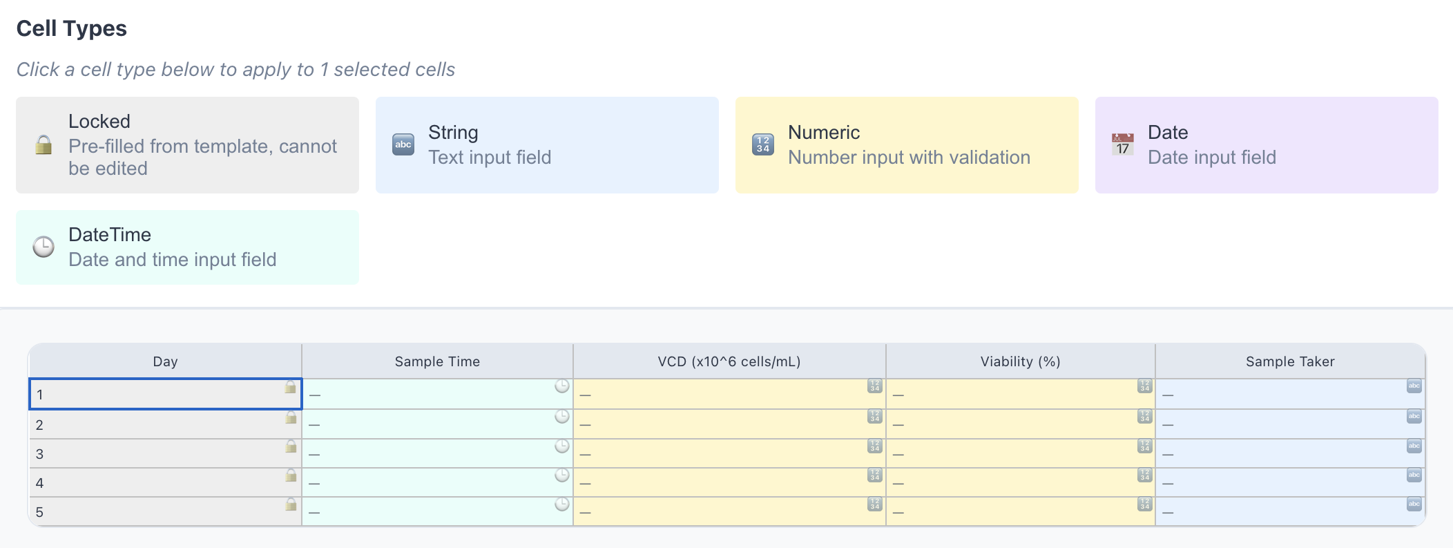 Template Configuration Interface