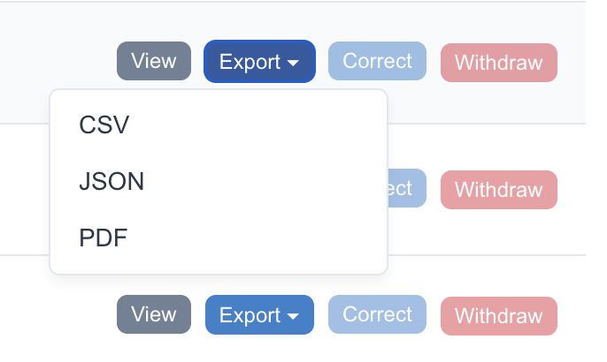 Export Interface